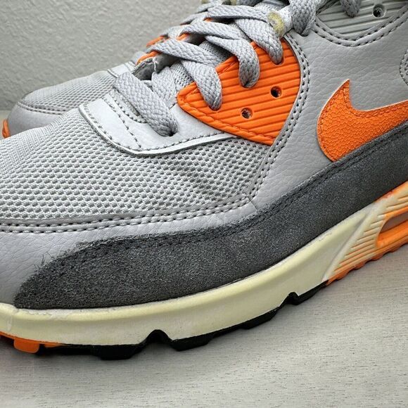 Nike Air Max 90 Total Orange Grey Running Shoes - Picture 7 of 9